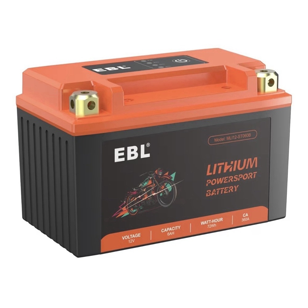 EBL Lithium YTZ10S-BS, 180CCA  LiFePO4 Motorcycle Battery, 12V 6Ah